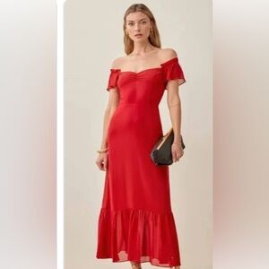 Reformation butterfly dress-Red